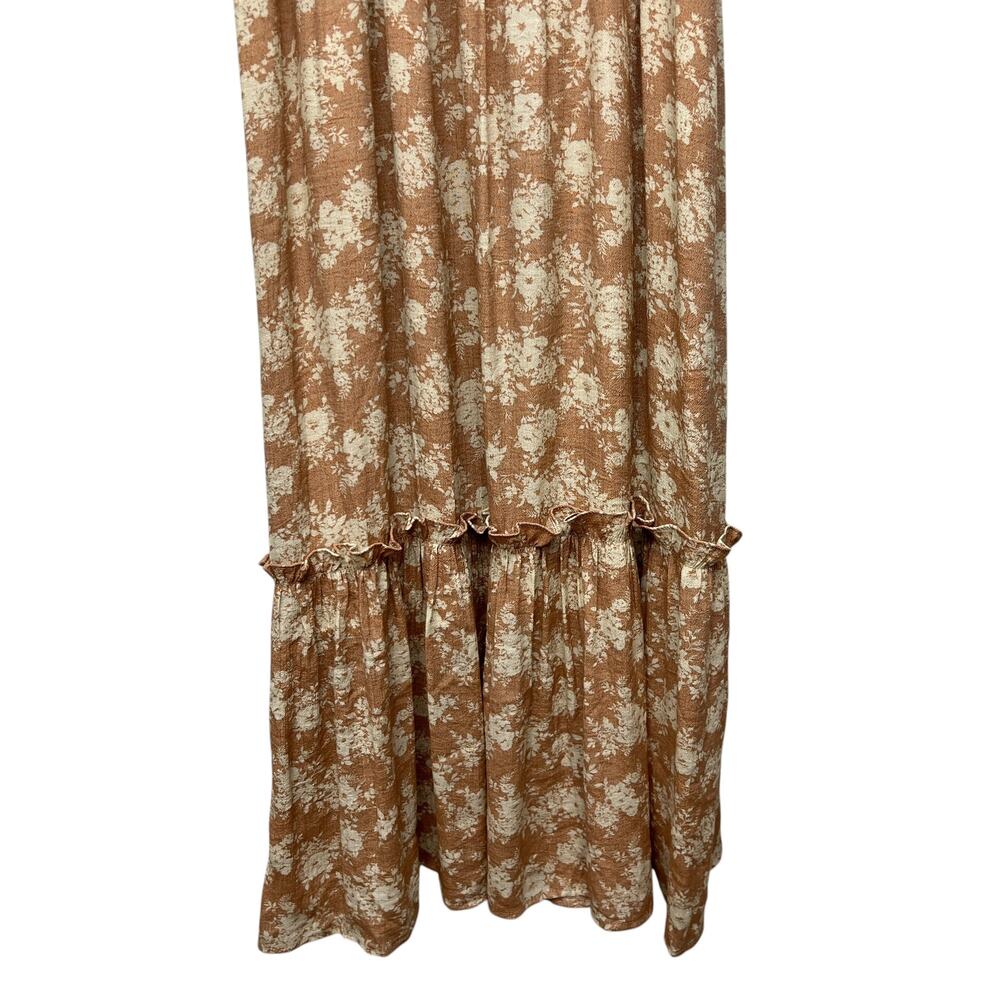 By The River Floral Puff Sleeve Peasant Midi Dress Womens Medium Cottage Smocked - Picture 6 of 13